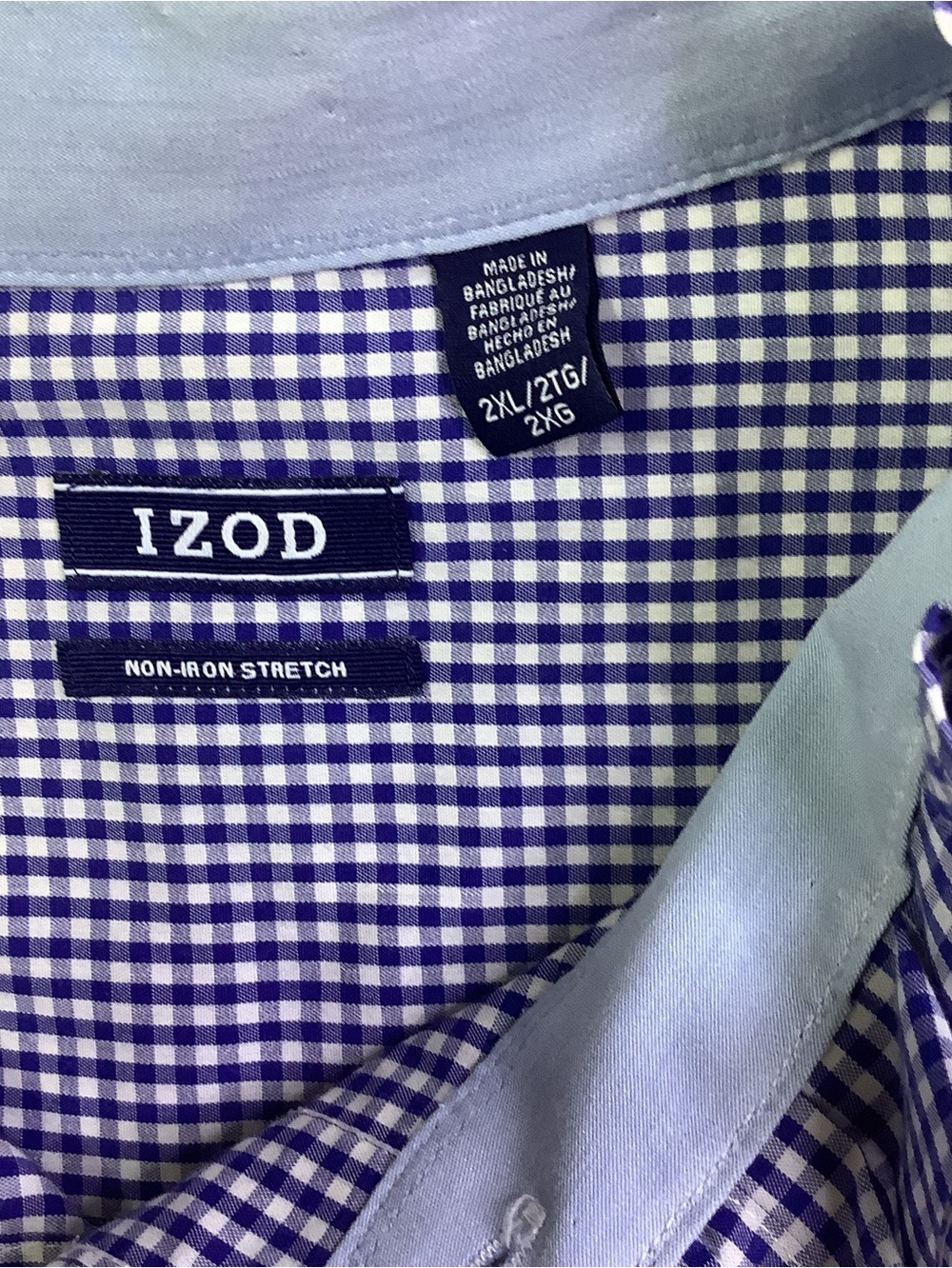 Izod Upcycled Navy and White Gingham Shirt - Picture 8 of 10